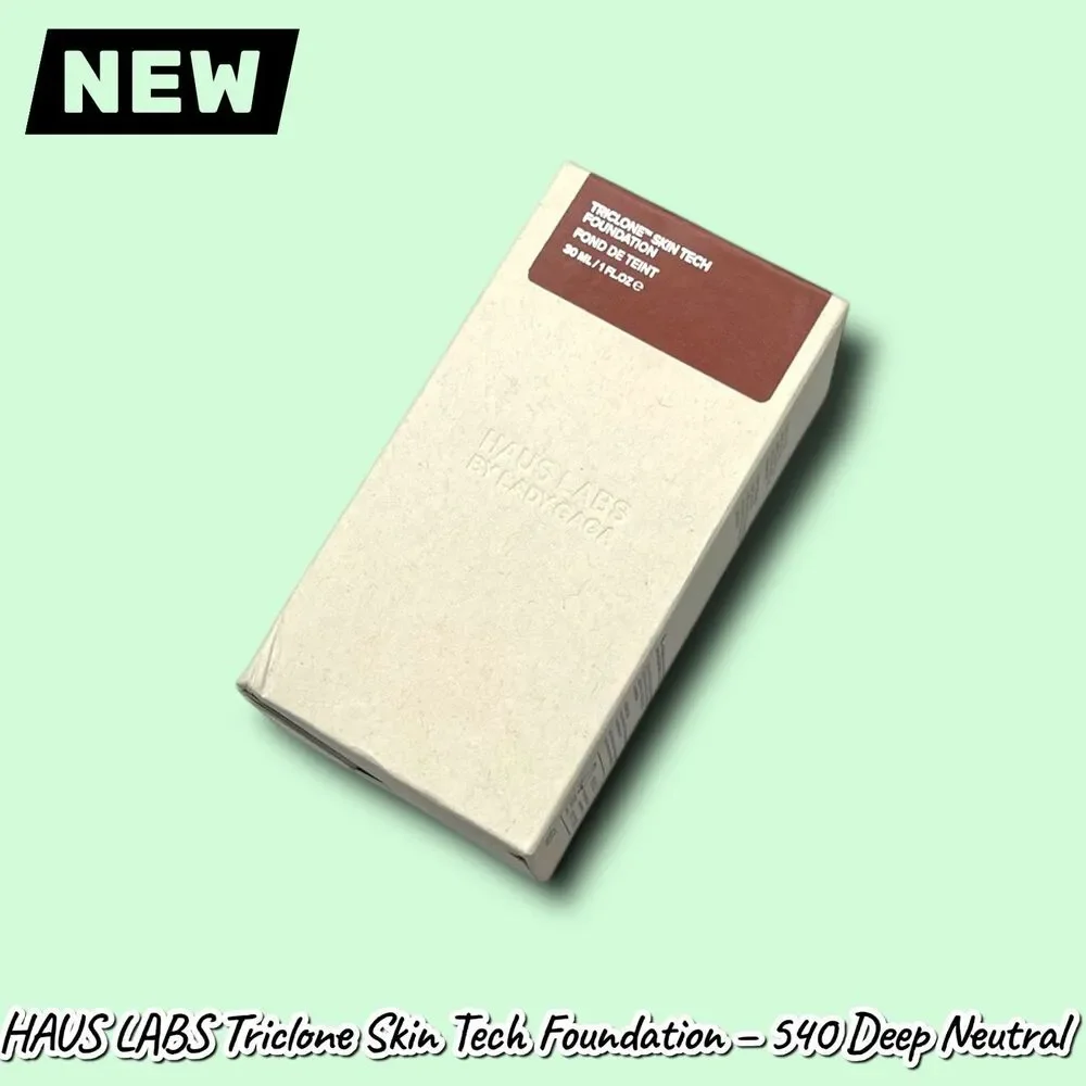 New HAUS LABS Triclone Skin Tech Medium Coverage Foundation – 540 Deep Neutral –